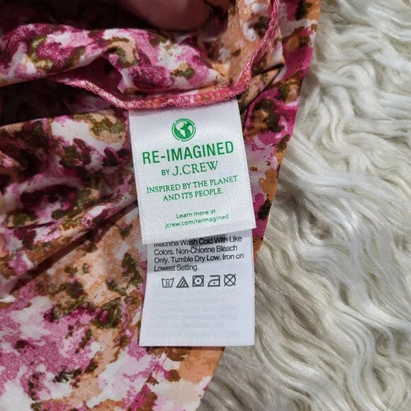 J. Crew Smocked puff-sleeve dress in faded floral - size Large - Picture 7 of 12